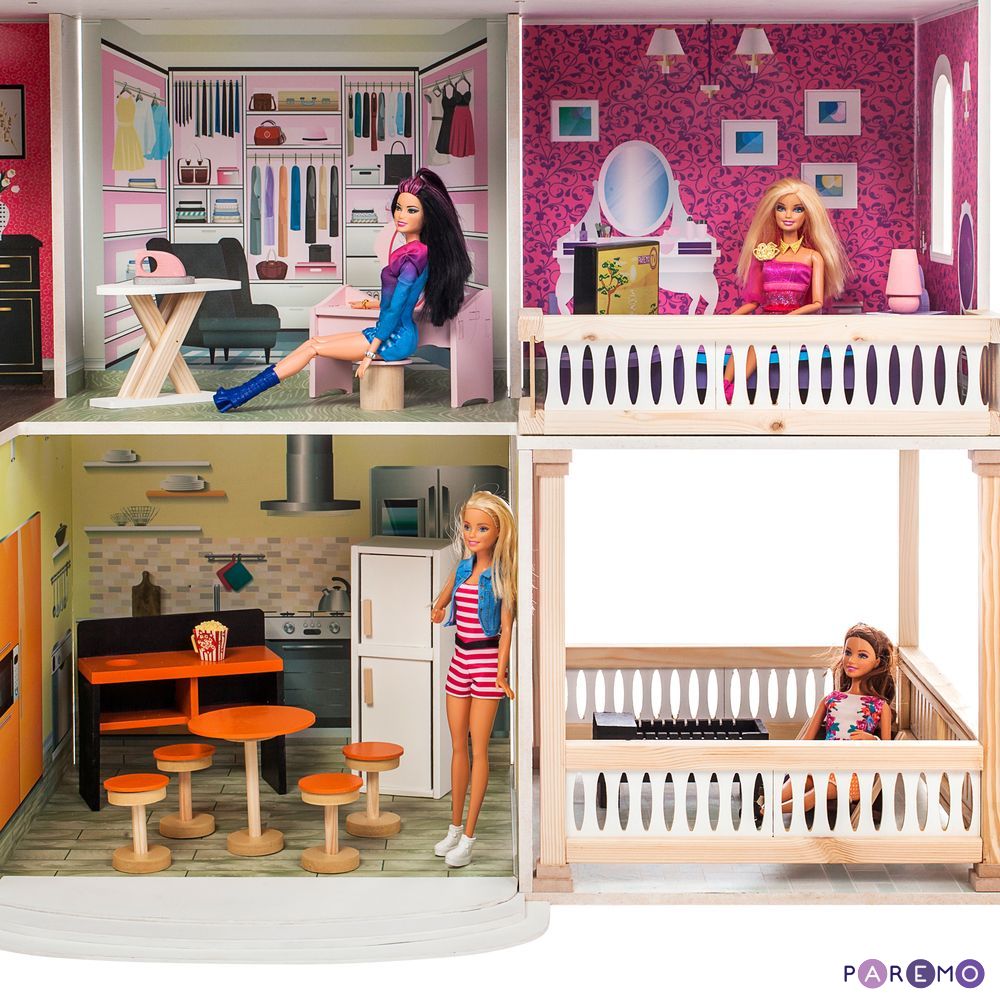 Интерактивный кукольный дом - Поместье Агостина, с мебелью, свет, звук  